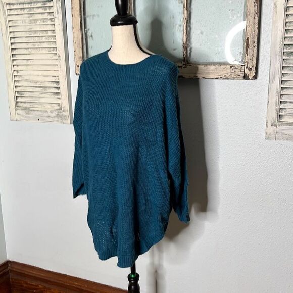 Black Tape Womens Knitted Sweater Drop Shoulder Dark Teal Size X NWT - Picture 2 of 12